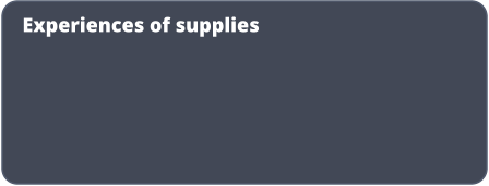 Experiences of supplies